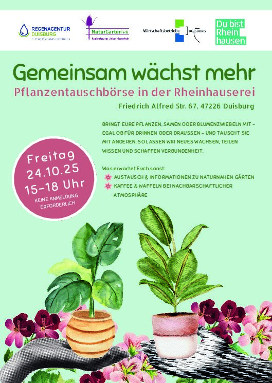Pflanzentauschbörse in der Rheinhauserei